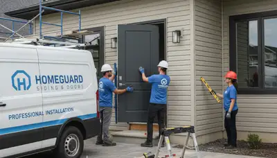Vinyl siding and door installation by Next Level Exteriors in Brooklyn, NY homes