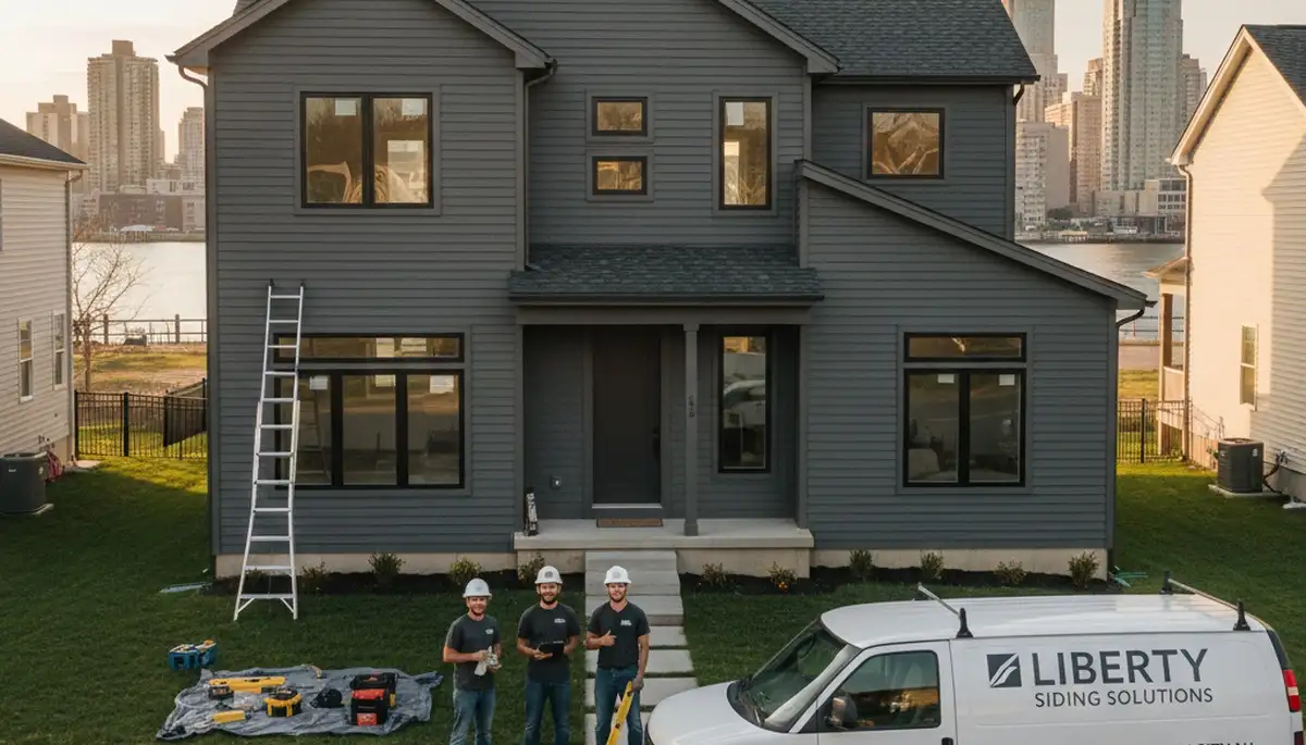 Vinyl siding installation by local contractors in Brooklyn NY home exterior renovation