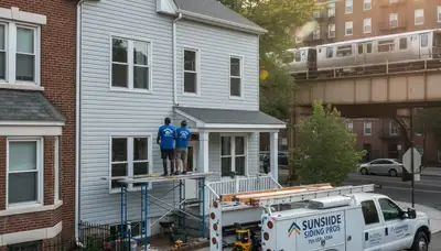 Professional vinyl siding installation on home exterior in Brooklyn, NY